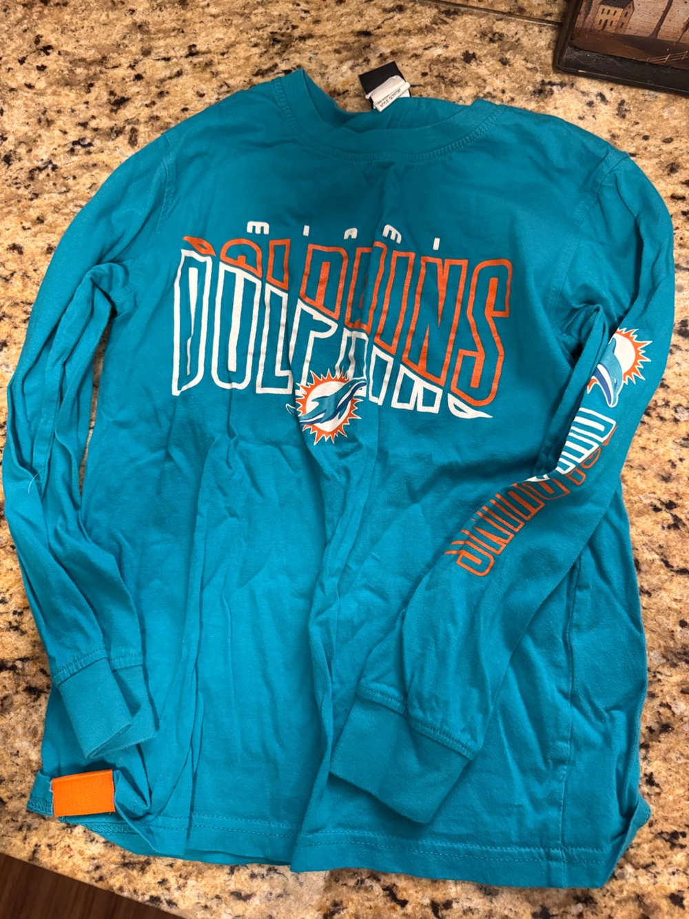 NFL Miami Dolphins Teal Long-Sleeve youth 10-12
